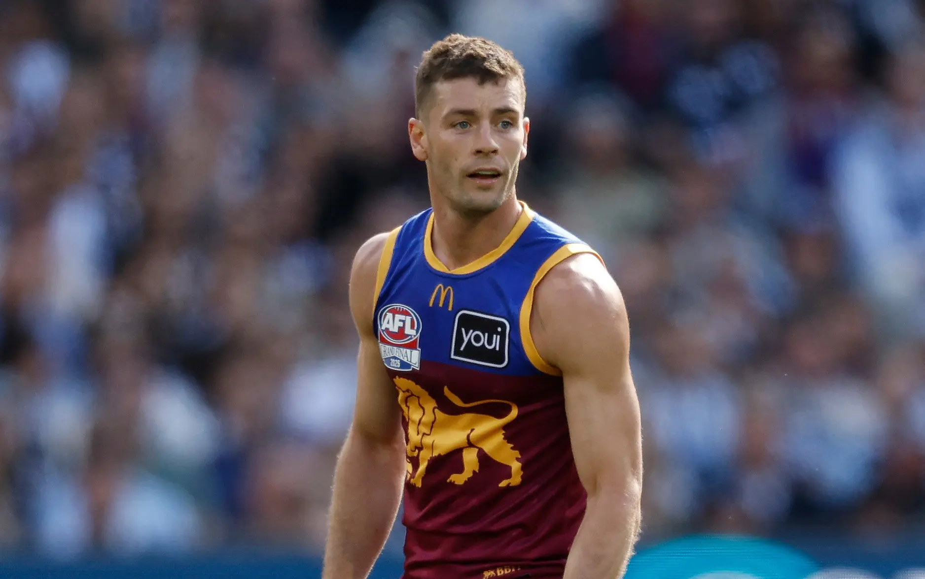 MELBOURNE, AUSTRALIA - SEPTEMBER 27: Josh Dunkley of the Lions in action during the AFL Grand Final match between the Geelong Cats and the Brisbane Lions at the Melbourne Cricket Ground on September 27, 2025 in Melbourne, Australia. (Photo by Michael Willson/AFL Photos via Getty Images)