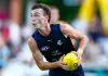The future is here: Carlton announces two debutants for Sydney clash BRISBANE, AUSTRALIA - FEBRUARY 18: Jagga Smith of the Blues in action during the 2026 AFL match simulation between the Brisbane Lions and the Carlton Blues at Brighton Homes Arena on February 18, 2026 in Brisbane, Australia. (Photo by Russell Freeman/AFL Photos via Getty Images)