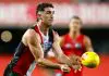 “Loved their bravery”: Former St Kilda stars laud club’s aggressive off-season GOLD COAST, AUSTRALIA - FEBRUARY 19: Sam Flanders of the Saints handpasses the ball during the 2026 AFL match simulation between the Gold Coast Suns and the St Kilda Saints at People First Stadium on February 19, 2026 in the Gold Coast, Australia. (Photo by Russell Freeman/AFL Photos via Getty Images)