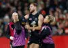 MELBOURNE, AUSTRALIA - SEPTEMBER 08: Harry McKay of the Blues is seen concussed during the 2023 AFL First Elimination Final match between the Carlton Blues and the Sydney Swans at Melbourne Cricket Ground on September 08, 2023 in Melbourne, Australia. (Photo by Michael Willson/AFL Photos via Getty Images)