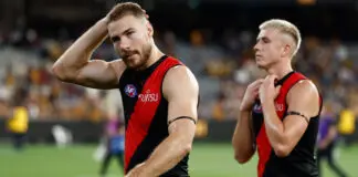 Saturday Fright Night: Pressure mounts on Essendon and North Melbourne coaches MELBOURNE, AUSTRALIA - MARCH 14: Ben McKay of the Bombers looks dejected after a loss during the 2025 AFL Round 01 match between the Hawthorn Hawks and the Essendon Bombers at the Melbourne Cricket Ground on March 14, 2025 in Melbourne, Australia. (Photo by Michael Willson/AFL Photos via Getty Images)