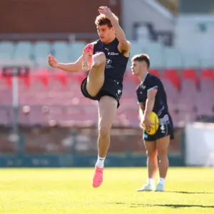 MELBOURNE, AUSTRALIA - JULY 09: Cody Walker of the Blues Academy trains during a Carlton Blues AFL training session at Ikon Park on July 09, 2025 in Melbourne, Australia. (Photo by Morgan Hancock/Getty Images)