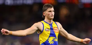 AFL Draft blind spot: Why clubs overlooked an emerging West Coast star PERTH, AUSTRALIA - AUGUST 23: Jobe Shanahan of the Eagles looks on during the round 24 AFL match between West Coast Eagles and Sydney Swans at Optus Stadium on August 23, 2025 in Perth, Australia. (Photo by Paul Kane/Getty Images)