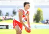 MELBOURNE, AUSTRALIA - FEBRUARY 19: Jai Serong of the Swans in action during the 2026 AFL match simulation between the Western Bulldogs and the Sydney Swans at Mission Whitten Oval on February 19, 2026 in Melbourne, Australia. (Photo by Adam Trafford/AFL Photos via Getty Images)