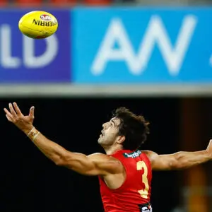 GOLD COAST, AUSTRALIA - FEBRUARY 19: Christian Petracca of the Suns in action during the 2026 AFL match simulation between the Gold Coast Suns and the St Kilda Saints at People First Stadium on February 19, 2026 in the Gold Coast, Australia. (Photo by Russell Freeman/AFL Photos via Getty Images)