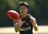 MRO: Bombers utility under fire for rough conduct MELBOURNE, AUSTRALIA - FEBRUARY 16: Jayden Nguyen of the Bombers marks during an Essendon Bombers AFL training session at The Hangar on February 16, 2026 in Melbourne, Australia. (Photo by Quinn Rooney/Getty Images)