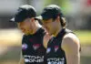 Scott heaps praise on new skipper while vowing to support his predecessor MELBOURNE, AUSTRALIA - FEBRUARY 16: Zach Merrett and Andrew McGrath of the Bombers chat during an Essendon Bombers AFL training session at The Hangar on February 16, 2026 in Melbourne, Australia. (Photo by Quinn Rooney/Getty Images)