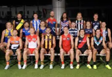 From Brownlow to Grand Final: AFL captains reveal bold 2026 calls MELBOURNE, AUSTRALIA - FEBRUARY 23: AFL Club captains and representatives Toby Nankervis of the Tigers, Nick Larkey of the Kangaroos, Max Gawn of the Demons, Alex Pearce of the Dockers, Darcy Moore of the Magpies, Patrick Cripps of the Blues (Middle row L-R) Rueben Ginbey of the Eagles, Marcus Bontempelli of the Bulldogs, Harris Andrews of the Lions, Patrick Dangerfield of the Cats, Jordan Dawson of the Crows, Callum Wilkie of the Saints (Front row L-R) Toby Greene of the Giants, Callum Mills of the Swans, Jai Newcombe of the Hawks, Noah Anderson of the Suns, Andrew McGrath of the Bombers and Connor Rozee of the Power pose for a photograph during 2026 AFL Captain's Day at Marvel Stadium on February 23, 2026 in Melbourne, Australia. (Photo by Daniel Pockett/Getty Images)