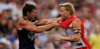 AFL MRO: Carlton recruit avoids penalty as six players sanctioned following fiery clash SYDNEY, AUSTRALIA - MARCH 5: Oliver Florent of the Blues and Isaac Heeney of the Swans wrestle during the 2026 AFL Opening Round match between the Sydney Swans and the Carlton Blues at the Sydney Cricket Ground on March 5, 2026 in Sydney, Australia. (Photo by Michael Willson/AFL Photos via Getty Images)