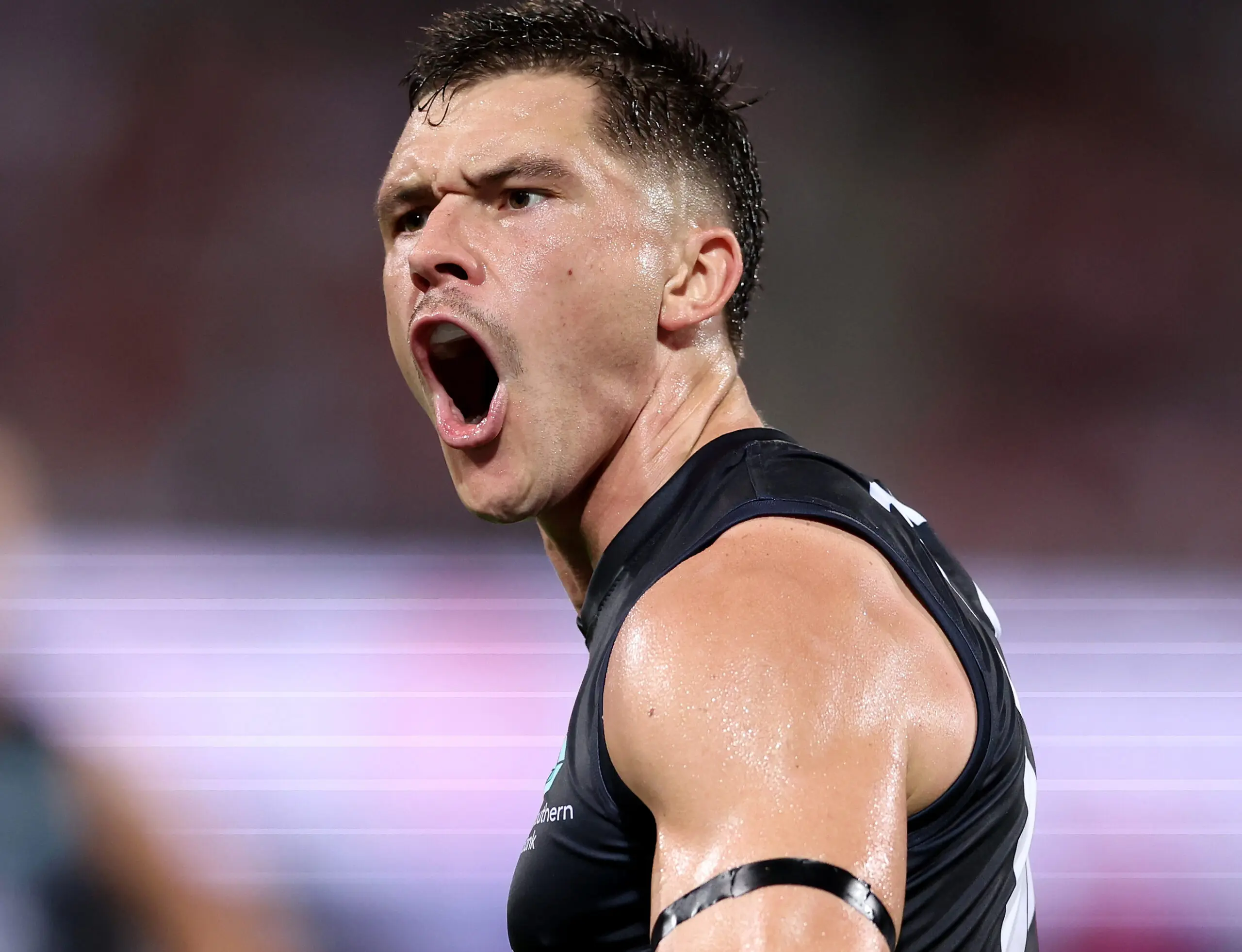 SYDNEY, AUSTRALIA - MARCH 05: Ben Ainsworth of the Blues celebrates a goal during the opening round AFL match between Sydney Swans and Carlton Blues at SCG, on March 05, 2026, in Sydney, Australia. (Photo by Matt King/AFL Photos/via Getty Images)