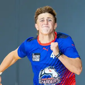 MELBOURNE, AUSTRALIA - MARCH 07: Harper McCullough of the Chargers completes the 20m sprint test during the Talent League Boys 2026 Testing Day at La Trobe University Sports Stadium on March 7th, 2026 in Melbourne, Australia. (Photo by Craig Dooley/AFL Photos via Getty Images)
