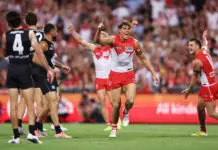 Cox gives Opening Round big tick after Swans turnaround SYDNEY, AUSTRALIA - MARCH 05: Charlie Curnow of the Swans celebrates kicking his second goal during the opening round AFL match between Sydney Swans and Carlton Blues at SCG, on March 05, 2026, in Sydney, Australia. (Photo by Matt King/AFL Photos/via Getty Images)