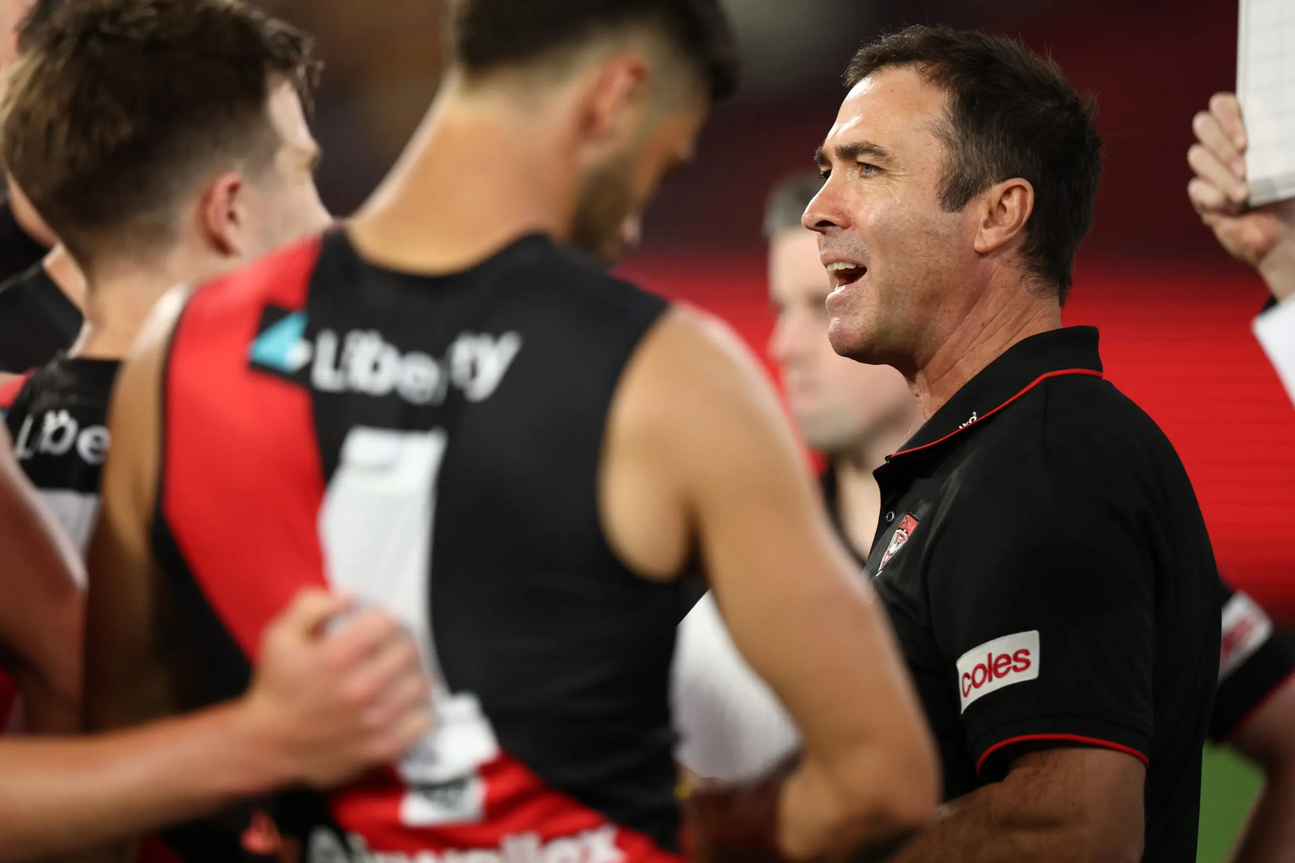 MELBOURNE, AUSTRALIA - MARCH 13: Brad Scott, Senior Coach of the Bombers during the 2026 AFL Round 01 match between the Essendon Bombers and the Hawthorn Hawks at the Melbourne Cricket Ground on March 13, 2026 in Melbourne, Australia. (Photo by James Wiltshire/AFL Photos via Getty Images)