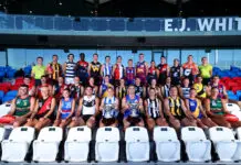 Every VFL playing list for the 2026 season MELBOURNE, AUSTRALIA - MARCH 10: Top Row (L-R) Boundary Umpire Dom Schiliro, Stu Horner of the Hawks, Daniel Capiron of the Cats, Wardell Lual of the Demons, Jesse Clark of Werribee, Matthew Keast of the Kangaroos, Billy McGee-Galimberti of the Saints, Eloise Ashley-Cooper of Port Melbourne, Fergus McFadyen of the Lions, Zoe Mitchell of the Demons, Xavier O'Neill of the Bombers, Octavia Di Donato of the Blues, Ryan Hebron of the Giants and Boundary Umpire Tahlia Merrett, Middle Row (L-R) Charlie Peters of the Swans, Alex Sexton of the Suns, Jesse Corigliano of Coburg, Trent Mynott of Frankston, Lulu Beatty of the Falcons, Finn O'Dwyer of Williamstown, Grace Hodder of Sandringham, Jack Sammartino of the Blues, Rosie Dillon of the Hawks, Brady Grey of the Magpies, Melanie Staunton of the Cats, Lachlan Street of the Tigers and Kaine Baldwin of Port Melbourne, Bottom Row (L-R) Robbie Fox of the Devils, El Chaston of the Bombers, Steph Asciak of the Bulldogs, Zac Foot of the Sharks, Renee Tierney of the Kangaroos, Dan Orgill of the Bulldogs, Dom Carbone of the Magpies, Blake Watson of Sandringham, Eliza Straford of Williamstown and Georgia Hill of the Devils pose with the 2026 VFL and VFLW Premiership Cups during the 2026 VFL/W Season Launch at Whitten Oval on March 10, 2026 in Melbourne, Australia. (Photo by Josh Chadwick/AFL Photos/via Getty Images)