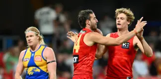 “Keeps changing”: Why Gold Coast’s dangerous forward mix remains a mystery GOLD COAST, AUSTRALIA - MARCH 15: Ben King of the Suns celebrates kicking a goal during the round one AFL match between Gold Coast Suns and West Coast Eagles at People First Stadium, on March 15, 2026, in Gold Coast, Australia. (Photo by Matt Roberts/AFL Photos/via Getty Images)
