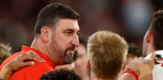 “That’s where we were inconsistent”: Cox laments defensive breakdowns after falling to Hawks MELBOURNE, AUSTRALIA - MARCH 19: Dean Cox, Senior Coach of the Swans addresses players during the 2026 AFL Round 02 match between the Hawthorn Hawks and the Sydney Swans at the Melbourne Cricket Ground on March 19, 2026 in Melbourne, Australia. (Photo by Michael Willson/AFL Photos via Getty Images)