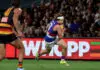 Dog delight: Beveridge praises key talls after Adelaide stunner ADELAIDE, AUSTRALIA - MARCH 20: Oskar Baker of the Bulldogs runs on to kick a goal during the 2026 AFL Round 02 match between the Adelaide Crows and the Western Bulldogs at Adelaide Oval on March 20, 2026 in Adelaide, Australia. (Photo by James Elsby/AFL Photos via Getty Images)