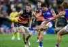 Bulldog the latest victim amid surge in hamstring injuries ADELAIDE, AUSTRALIA - MARCH 20: Tom Liberatore of the Bulldogs kicks for goal during the round two AFL match between Adelaide Crows and Western Bulldogs at Adelaide Oval, on March 20, 2026, in Adelaide, Australia. (Photo by Mark Brake/Getty Images)