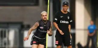 Collingwood premiership player’s positive update MELBOURNE, AUSTRALIA - MARCH 23: Bobby Hill of the Magpies in action during the Collingwood Magpies training session at Olympic Park Oval on March 23, 2026 in Melbourne, Australia. (Photo by Michael Willson/AFL Photos via Getty Images)