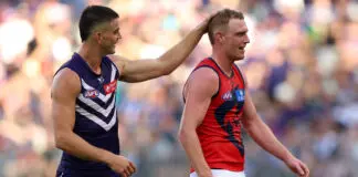 Blues star supports AFL’s taunting crackdown PERTH, AUSTRALIA - MARCH 21: Patrick Voss of the Dockers taunts Harrison Petty of the Demons during the round two AFL match between Fremantle Dockers and Melbourne Demons at Optus Stadium, on March 21, 2026, in Perth, Australia. (Photo by Janelle St Pierre/AFL Photos/via Getty Images)