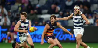 Second Geelong-Adelaide ARC decision under scrutiny GEELONG, AUSTRALIA - MARCH 26: Izak Rankine of the Crows tackles Tom Atkins of the Cats during the round three AFL match between Geelong Cats and Adelaide Crows at GMHBA Stadium, on March 26, 2026, in Geelong, Australia. (Photo by Morgan Hancock/Getty Images)
