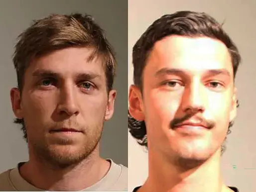 Hawthorn footballers Connor Macdonald and Dylan Moore after their arrest in Arizona.Credit: Scottsdale Police Department