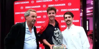 Zero Hanger MVP: Footy’s latest prestigious trophy From Left: Alistair Ewart and Ferg Ewart from Winning Edge with Zero Hanger's Mitch Keating.