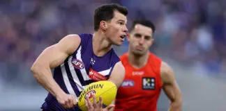 Experienced utility suffers training injury PERTH, AUSTRALIA - SEPTEMBER 06: Jaeger O'Meara of the Dockers handpasses the ball during the AFL Elimination Final match between Fremantle Dockers and Gold Coast Suns at Optus Stadium on September 06, 2025 in Perth, Australia. (Photo by Janelle St Pierre/AFL Photos/via Getty Images)