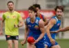 Western Bulldogs unveil debutant as English replacement MELBOURNE, AUSTRALIA - JANUARY 16: Louis Emmett in action during the Western Bulldogs training session at Whitten Oval on January 16, 2026 in Melbourne, Australia. (Photo by Michael Willson/AFL Photos via Getty Images)