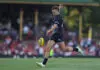 SYDNEY, AUSTRALIA - MARCH 05: Liam Reidy of the Blues warms up ahead of the opening round AFL match between Sydney Swans and Carlton Blues at SCG, on March 05, 2026, in Sydney, Australia. (Photo by Jason McCawley/Getty Images)