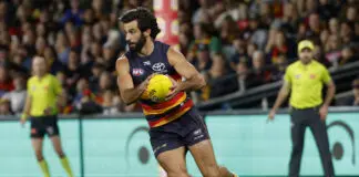 AFL MRO: Crackdown on umpire contact continues ADELAIDE, AUSTRALIA - APRIL 03: Wayne Milera of the Crows runs with the ball during the 2026 AFL Round 04 match between the Adelaide Crows and the Fremantle Dockers at Adelaide Oval on April 3, 2026 in Adelaide, Australia. (Photo by James Elsby/AFL Photos via Getty Images)