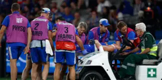 AFL MRO: Naughton incident explained, star Swan charged MELBOURNE, AUSTRALIA - APRIL 23: Aaron Naughton of the Bulldogs leaves the field on a stretcher during the 2026 AFL Round 07 match between the Western Bulldogs and the Sydney Swans at Marvel Stadium on April 23, 2026 in Melbourne, Australia. (Photo by Michael Willson/AFL Photos via Getty Images)