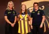 How Hawthorn star was almost lost to footy MELBOURNE, AUSTRALIA - JUNE 29: Number 2 pick Jasmine Fleming poses with Kaitlyn Ashmore and Bec Goddard, Coach of the Hawks during the 2022 NAB AFLW Draft at Marvel Stadium on June 29, 2022 in Melbourne, Australia. (Photo by Michael Willson/AFL Photos via Getty Images)