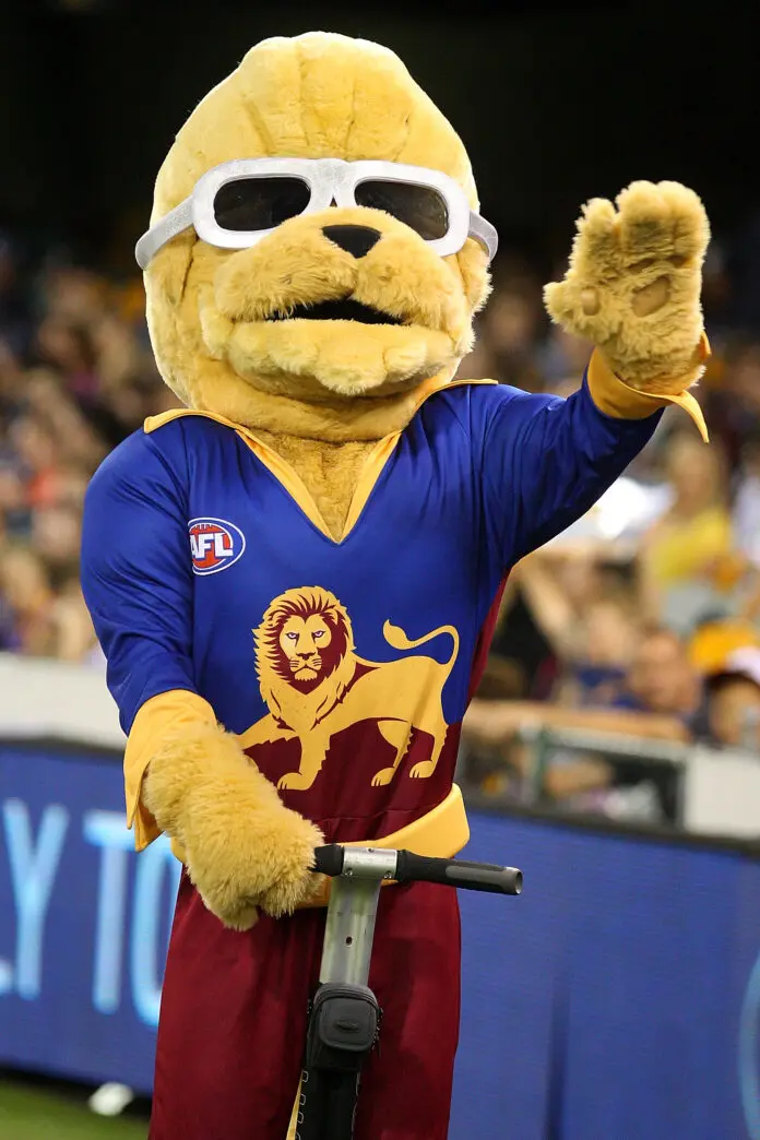 BRISBANE, AUSTRALIA - APRIL 05:  Lions mascot during the round two AFL match between the Brisbane Lions and the Carlton Blues at The Gabba on April 5, 2012 in Brisbane, Australia.  (Photo by Chris Hyde/Getty Images)