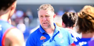“Capable and ready as anyone”: Western Bulldogs coach endorses pair of assistants for Carlton top job MELBOURNE, AUSTRALIA - FEBRUARY 19: Brendon Lade, Assistant Coach of the Bulldogs addresses players during the 2026 AFL match simulation between the Western Bulldogs and the Sydney Swans at Mission Whitten Oval on February 19, 2026 in Melbourne, Australia. (Photo by Adam Trafford/AFL Photos via Getty Images)