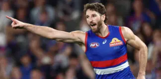 Western Bulldogs reveal pair of Bont injuries MELBOURNE, AUSTRALIA - MAY 01: Marcus Bontempelli of the Bulldogs celebrates a goal during the 2026 AFL Round 08 match between the Western Bulldogs and the Fremantle Dockers at Marvel Stadium on May 1, 2026 in Melbourne, Australia. (Photo by James Wiltshire/AFL Photos via Getty Images)