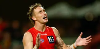 MRO latest: Gold Coast defender learns fate for tackle GOLD COAST, AUSTRALIA - MAY 03: Sam Clohesy of the Suns reacts during the 2026 AFL Round 08 match between the Gold Coast Suns and the GWS Giants at People First Stadium on May 3, 2026 in the Gold Coast, Australia. (Photo by Russell Freeman/AFL Photos via Getty Images)