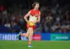 MELBOURNE, AUSTRALIA - MAY 09: Nick Blakey of the Swans runs with the ball during the round nine AFL match between North Melbourne Kangaroos and Sydney Swans at Marvel Stadium, on May 09, 2026, in Melbourne, Australia. (Photo by Daniel Pockett/Getty Images)
