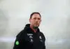MELBOURNE, AUSTRALIA - MAY 16: Josh Fraser, Interim Coach of the Blues looks on during the round 10 AFL match between Carlton Blues and Western Bulldogs at Marvel Stadium, on May 16, 2026, in Melbourne, Australia. (Photo by Daniel Pockett/AFL Photos/via Getty Images)