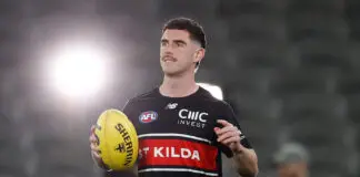Saints midfielder setback confirmed MELBOURNE, AUSTRALIA - MAY 28: Sam Flanders of the Saints warms up during the 2026 AFL Round 12 match between the St Kilda Saints and the Hawthorn Hawks at Marvel Stadium on May 28, 2026 in Melbourne, Australia. (Photo by Michael Willson/AFL Photos via Getty Images)