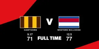 FULL TIME: Hawthorn vs Bulldogs – Round 13, 2026 LIVE: Hawthorn vs Bulldogs – Round 13, 2026