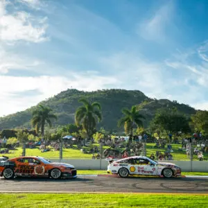 TOWNSVILLE, AUSTRALIA - JULY 08: (EDITORS NOTE: A polarizing filter was used for this image.) Will Davison driver of the #17 Shell V-Power Racing Ford Mustang GT during the NTI Townsville 500, part of the 2023 Supercars Championship Series at Reid Park on July 08, 2023 in Townsville, Australia. (Photo by Daniel Kalisz/Getty Images)