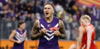 AFL’s 2026 Mark of the Year finalists revealed PERTH, AUSTRALIA - SEPTEMBER 06: Shai Bolton of the Dockers celebrates a goal during the AFL Second Elimination Final match between the Fremantle Dockers and the Gold Coast Suns at Optus Stadium on September 06, 2025 in Perth, Australia. (Photo by Michael Willson/AFL Photos via Getty Images)