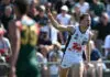 HOBART, AUSTRALIA - MARCH 21: Mitch Podhajski of the Lions celebrates a goal during the round one VFL match between Tasmania Devils and Coburg Lions at North Hobart Oval on March 21, 2026 in Hobart, Australia. (Photo by Steve Bell/Getty Images)