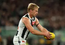 Collingwood and Port Adelaide make Tribunal calls after sanctions to stars MELBOURNE, AUSTRALIA - APRIL 16: Billy Frampton of the Magpies runs with the ball during the round six AFL match between Carlton Blues and Collingwood Magpies at Melbourne Cricket Ground, on April 16, 2026, in Melbourne, Australia. (Photo by Robert Cianflone/Getty Images)