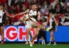 Hawthorn forward speaks following contract decision MELBOURNE, AUSTRALIA - MAY 28: Mitch Lewis of the Hawks kicks a goal during the round 12 AFL match between St Kilda Saints and Hawthorn Hawks at Marvel Stadium, on May 28, 2026, in Melbourne, Australia. (Photo by Daniel Pockett/Getty Images)