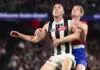 The AFL rucks battling with the rule changes MELBOURNE, AUSTRALIA - MAY 30: Darcy Cameron of the Magpies and Tim English of the Bulldogs contest the ruck during the round 12 AFL match between Western Bulldogs and Collingwood Magpies at Marvel Stadium, on May 30, 2026, in Melbourne, Australia. (Photo by Daniel Pockett/AFL Photos/via Getty Images)