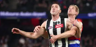 The AFL rucks battling with the rule changes MELBOURNE, AUSTRALIA - MAY 30: Darcy Cameron of the Magpies and Tim English of the Bulldogs contest the ruck during the round 12 AFL match between Western Bulldogs and Collingwood Magpies at Marvel Stadium, on May 30, 2026, in Melbourne, Australia. (Photo by Daniel Pockett/AFL Photos/via Getty Images)