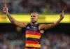 Extent of soft tissue injuries for pair of Crows revealed ADELAIDE, AUSTRALIA - JUNE 04: Callum Ah Chee of the Crows celebrates a goal during the 2026 AFL Round 13 match between the Adelaide Crows and the Geelong Cats at Adelaide Oval on June 4, 2026 in Adelaide, Australia. (Photo by Sarah Reed/AFL Photos via Getty Images)