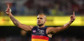 Extent of soft tissue injuries for pair of Crows revealed ADELAIDE, AUSTRALIA - JUNE 04: Callum Ah Chee of the Crows celebrates a goal during the 2026 AFL Round 13 match between the Adelaide Crows and the Geelong Cats at Adelaide Oval on June 4, 2026 in Adelaide, Australia. (Photo by Sarah Reed/AFL Photos via Getty Images)